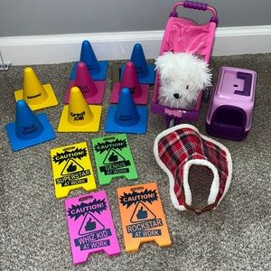 American girl sized dog and accessory lot